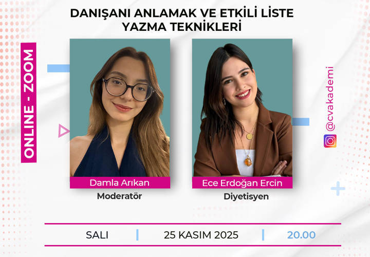 Video Eğitim - NUTDIE AKADEMİK - Danışanı Anlamak ve Etkili Liste Yazma Teknikleri - Dyt. Ece Erdoğan Ercin